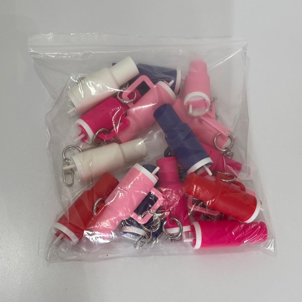 Vibrant Pink Lip Balm Holder Keychain